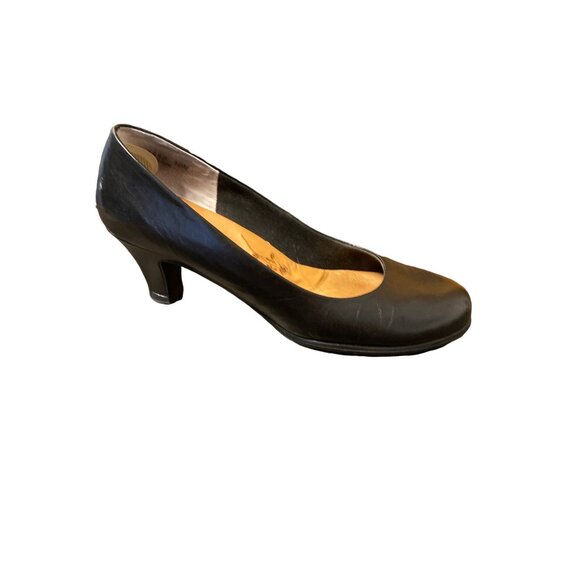 Ros Hommerson Womens Black Leather Heels Size 10N - Picture 1 of 11